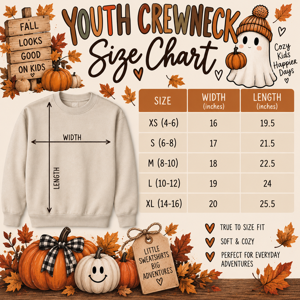 Cozy Ghosty Youth Sweater