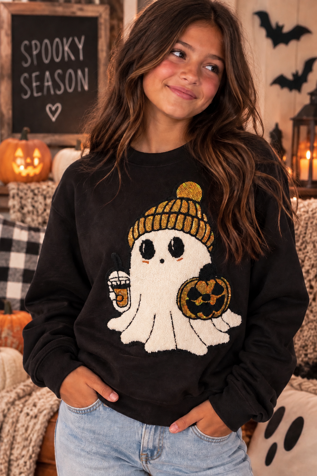 Cozy Ghosty Youth Sweater